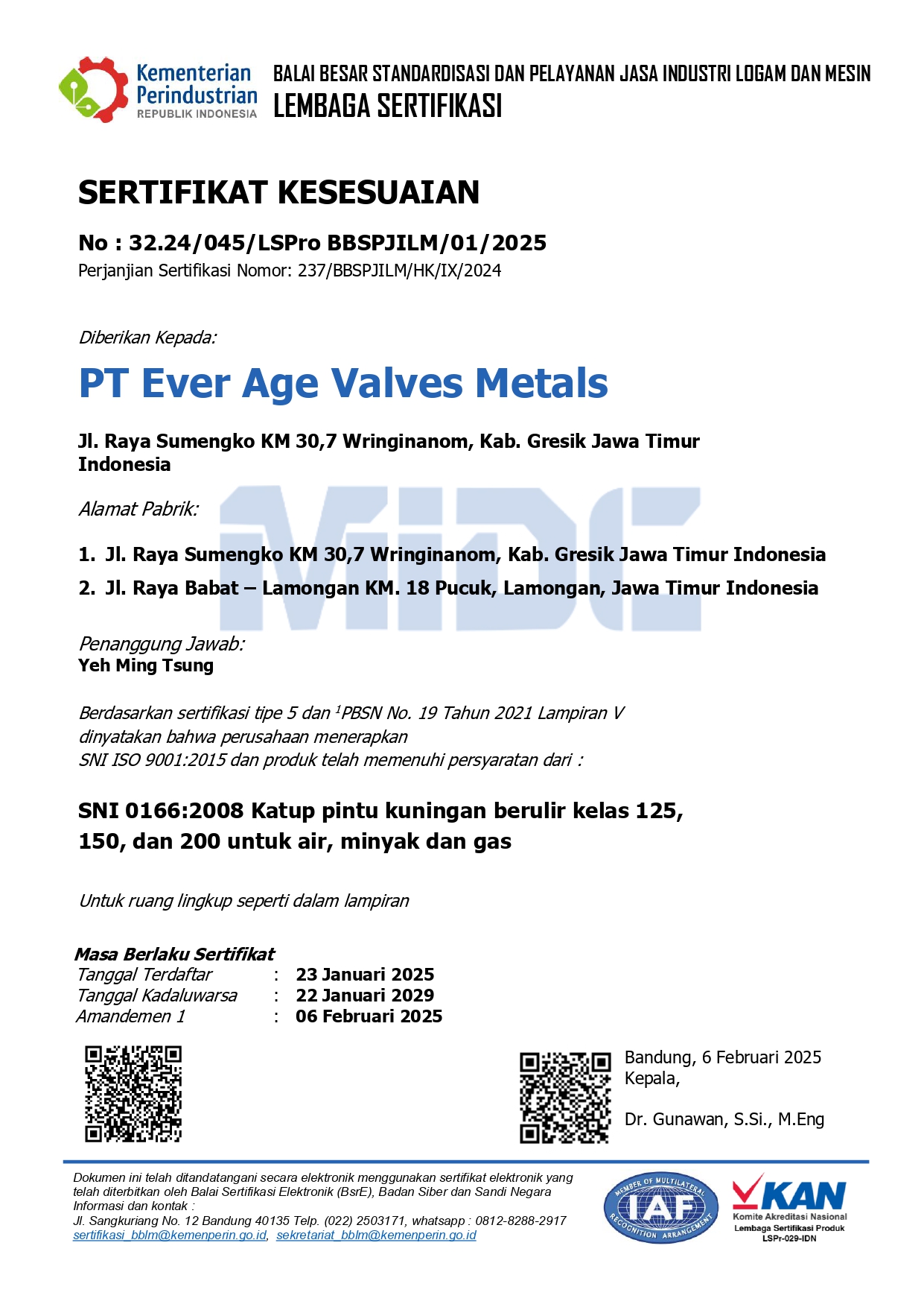 2025 SERTIFIKAT KESESUAIAN EAVM 0166